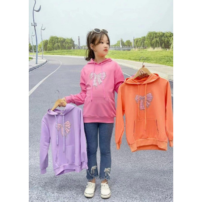 set girls hoodie tape printed simple CHN 38 (401806) - setelan anak perempuan (ONLY 2PCS)